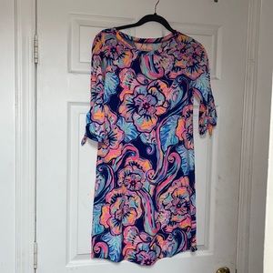 Lilly Pulitzer Navy Blue Pink Swirl Preston Dress